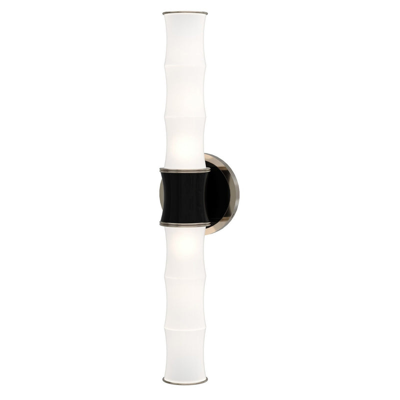 Robert Abbey OS84 Two Light Wall Sconce, Obsidian w/Polished Nickel