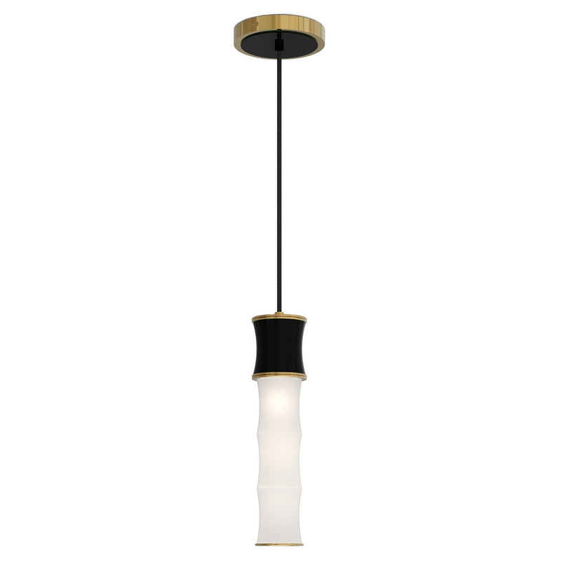 Robert Abbey OS85 One Light Pendant, Obsidian w/Modern Brass