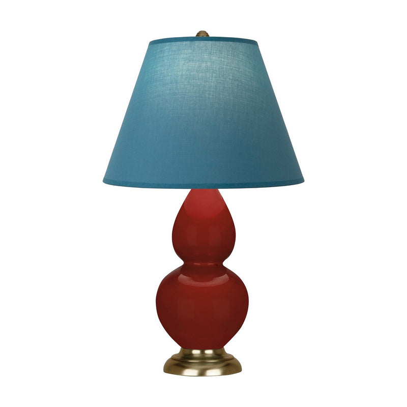 Robert Abbey OX10B One Light Accent Lamp, Oxblood Glazed Ceramic w/Antique Natural Brass