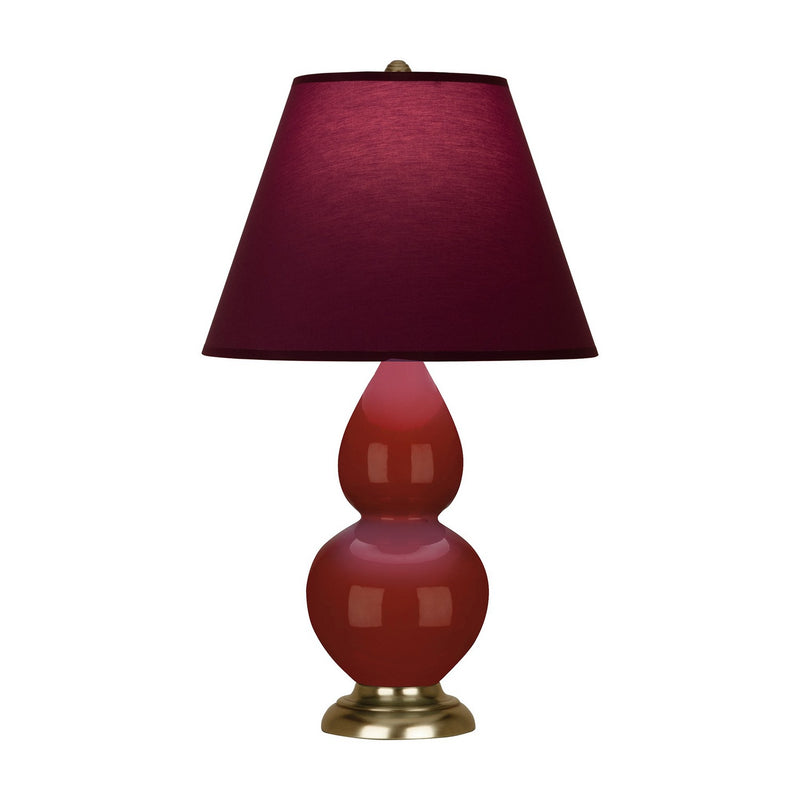Robert Abbey OX10P One Light Accent Lamp, Oxblood Glazed Ceramic w/Antique Natural Brass