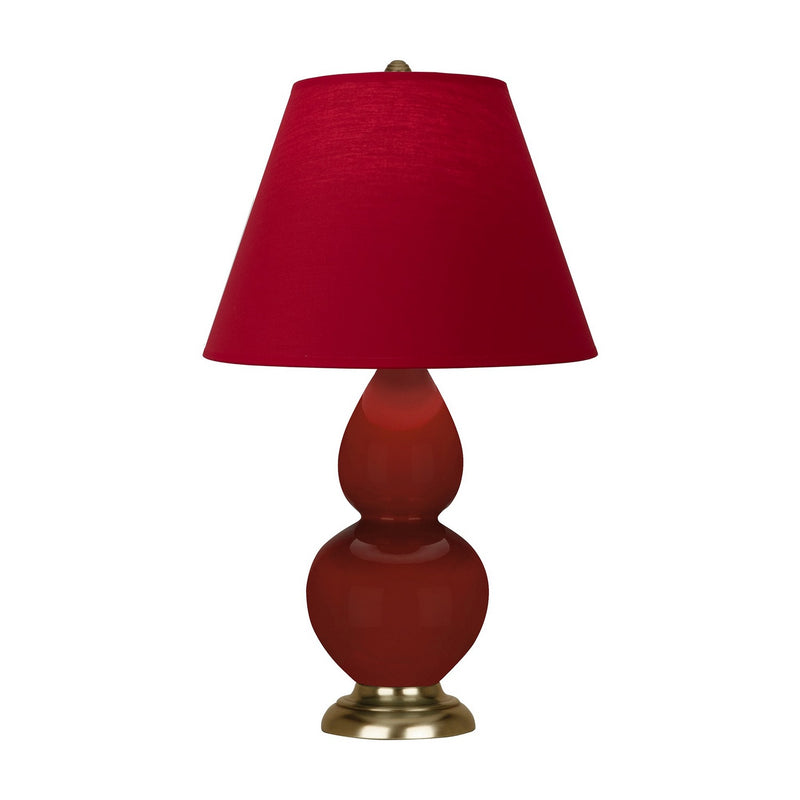 Robert Abbey OX10R One Light Accent Lamp, Oxblood Glazed Ceramic w/Antique Natural Brass