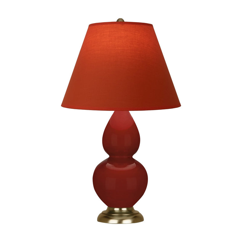 Robert Abbey OX10T One Light Accent Lamp, Oxblood Glazed Ceramic w/Antique Natural Brass