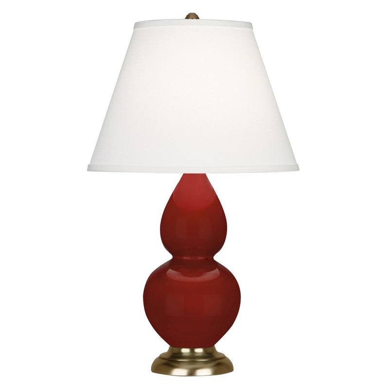 Robert Abbey OX10X One Light Accent Lamp, Oxblood Glazed Ceramic w/Antique Natural Brass
