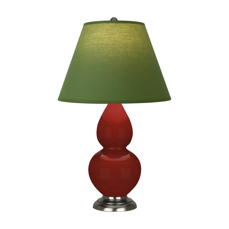 Robert Abbey OX12G One Light Accent Lamp, Oxblood Glazed Ceramic w/Antique Silver
