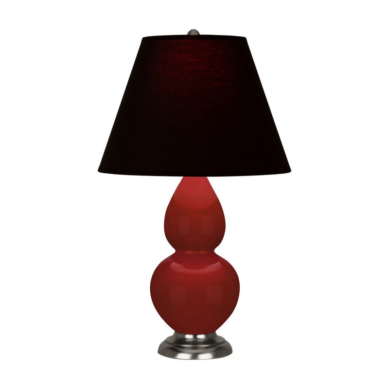 Robert Abbey OX12K One Light Accent Lamp, Oxblood Glazed Ceramic w/Antique Silver