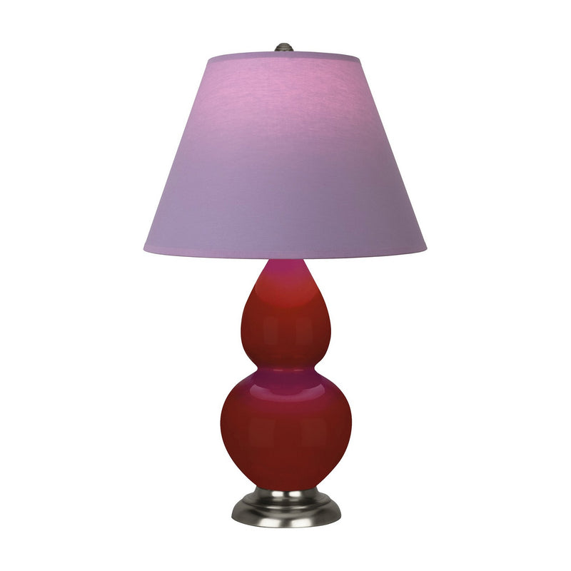 Robert Abbey OX12L One Light Accent Lamp, Oxblood Glazed Ceramic w/Antique Silver