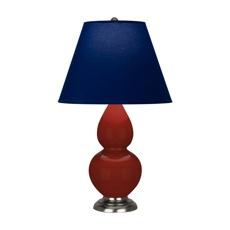 Robert Abbey OX12N One Light Accent Lamp, Oxblood Glazed Ceramic w/Antique Silver