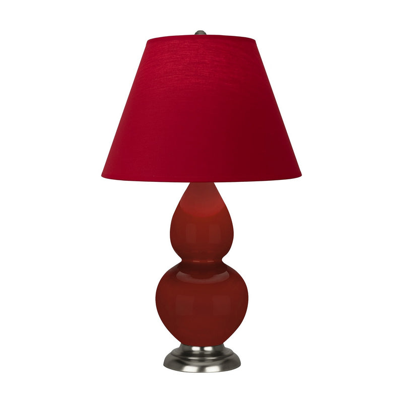Robert Abbey OX12R One Light Accent Lamp, Oxblood Glazed Ceramic w/Antique Silver