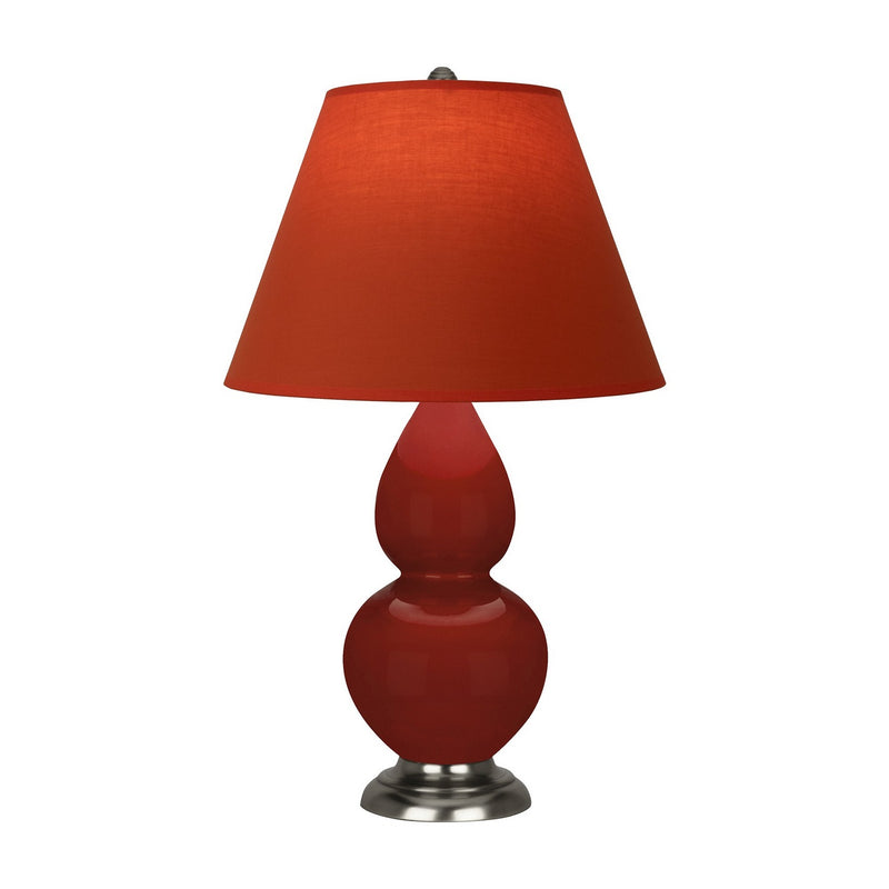 Robert Abbey OX12T One Light Accent Lamp, Oxblood Glazed Ceramic w/Antique Silver
