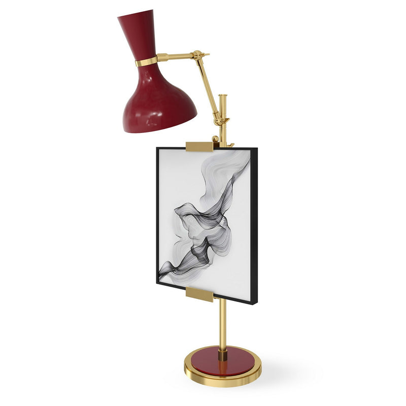 Robert Abbey OX14OX One Light Table Easel, Modern Brass w/Oxblood Painted