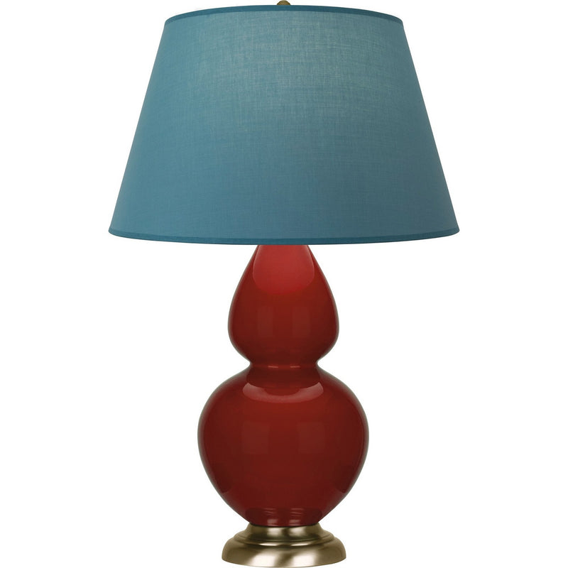 Robert Abbey OX20B One Light Table Lamp, Oxblood Glazed Ceramic w/Antique Natural Brass