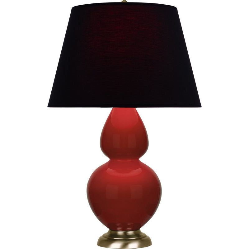 Robert Abbey OX20K One Light Table Lamp, Oxblood Glazed Ceramic w/Antique Natural Brass