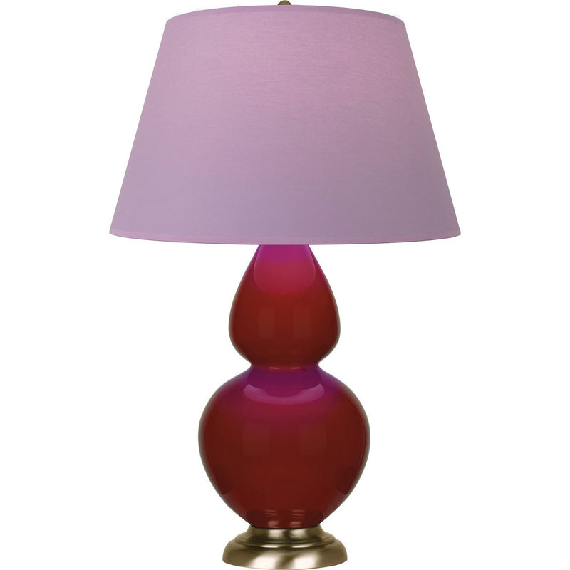 Robert Abbey OX20L One Light Table Lamp, Oxblood Glazed Ceramic w/Antique Natural Brass