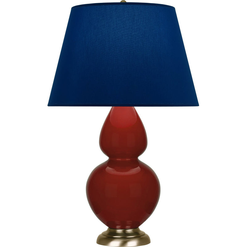 Robert Abbey OX20N One Light Table Lamp, Oxblood Glazed Ceramic w/Antique Natural Brass