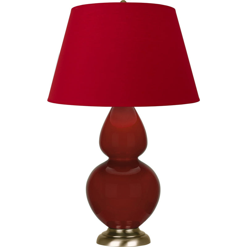 Robert Abbey OX20R One Light Table Lamp, Oxblood Glazed Ceramic w/Antique Natural Brass