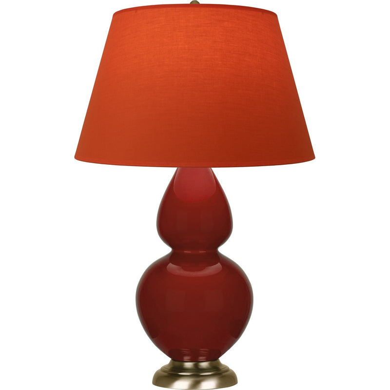 Robert Abbey OX20T One Light Table Lamp, Oxblood Glazed Ceramic w/Antique Natural Brass