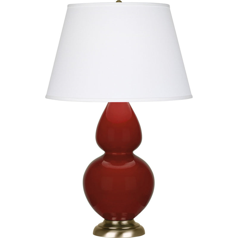Robert Abbey OX20X One Light Table Lamp, Oxblood Glazed Ceramic w/Antique Natural Brass