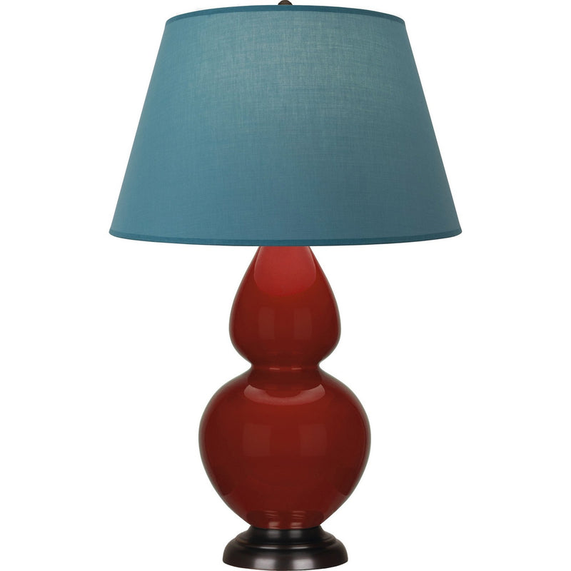 Robert Abbey OX21B One Light Table Lamp, Oxblood Glazed Ceramic w/Deep Patina Bronze