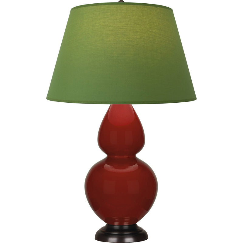 Robert Abbey OX21G One Light Table Lamp, Oxblood Glazed Ceramic w/Deep Patina Bronze