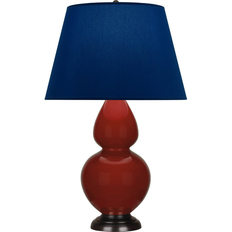 Robert Abbey OX21N One Light Table Lamp, Oxblood Glazed Ceramic w/Deep Patina Bronze
