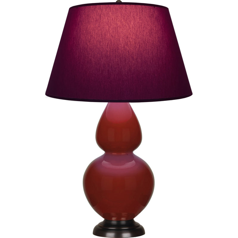 Robert Abbey OX21P One Light Table Lamp, Oxblood Glazed Ceramic w/Deep Patina Bronze