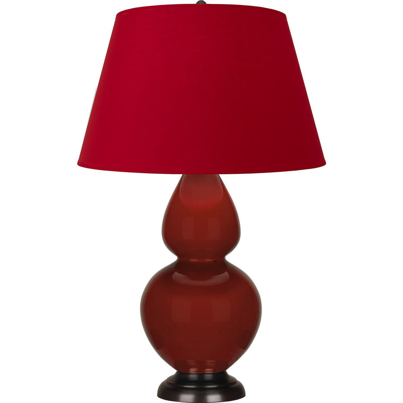 Robert Abbey OX21R One Light Table Lamp, Oxblood Glazed Ceramic w/Deep Patina Bronze