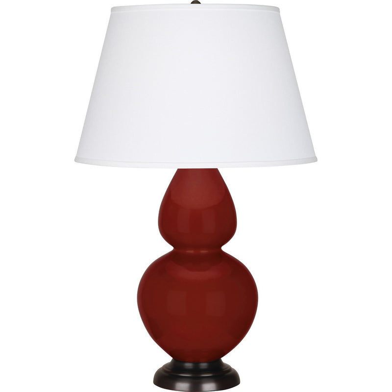 Robert Abbey OX21X One Light Table Lamp, Oxblood Glazed Ceramic w/Deep Patina Bronze
