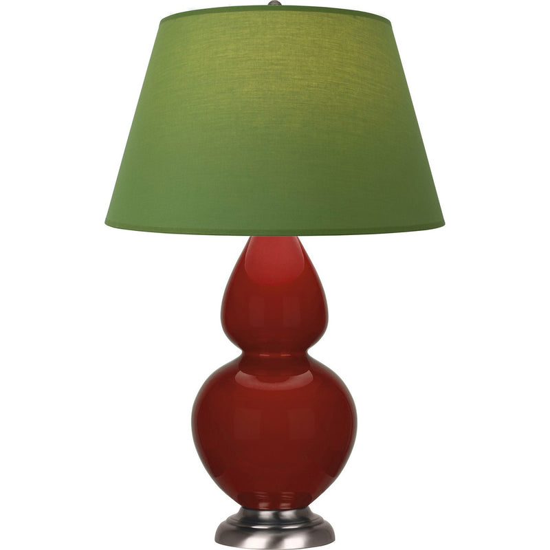Robert Abbey OX22G One Light Table Lamp, Oxblood Glazed Ceramic w/Antique Silver