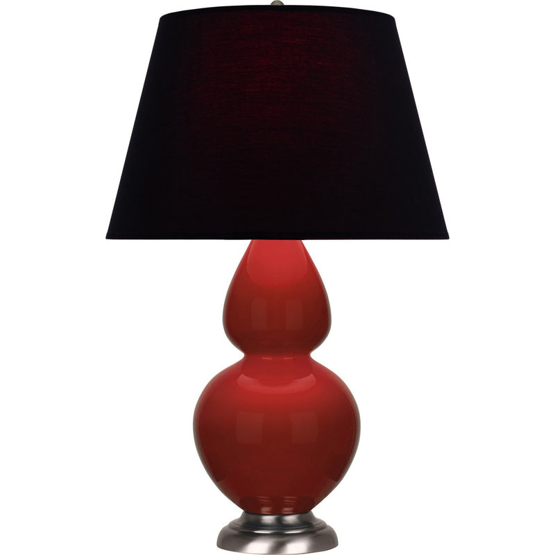 Robert Abbey OX22K One Light Table Lamp, Oxblood Glazed Ceramic w/Antique Silver