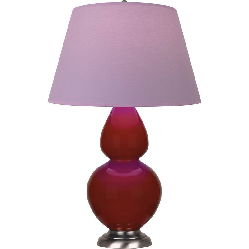 Robert Abbey OX22L One Light Table Lamp, Oxblood Glazed Ceramic w/Antique Silver