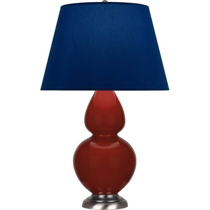 Robert Abbey OX22N One Light Table Lamp, Oxblood Glazed Ceramic w/Antique Silver
