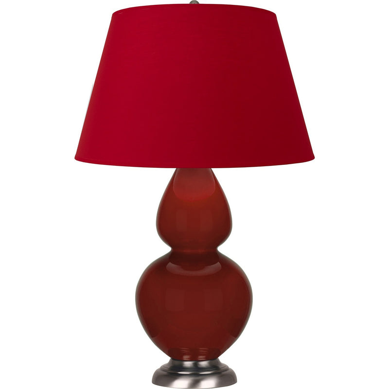 Robert Abbey OX22R One Light Table Lamp, Oxblood Glazed Ceramic w/Antique Silver