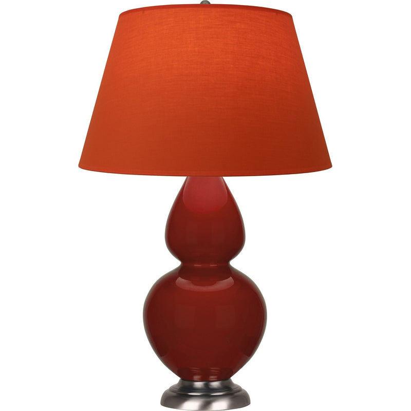 Robert Abbey OX22T One Light Table Lamp, Oxblood Glazed Ceramic w/Antique Silver