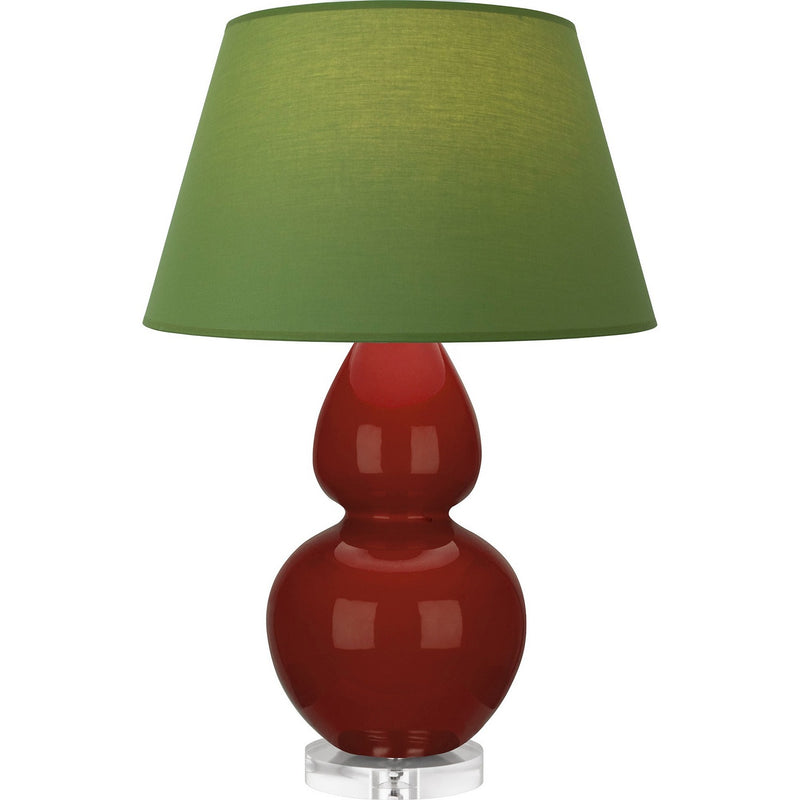 Robert Abbey OX23G One Light Table Lamp, Oxblood Glazed Ceramic w/Lucite