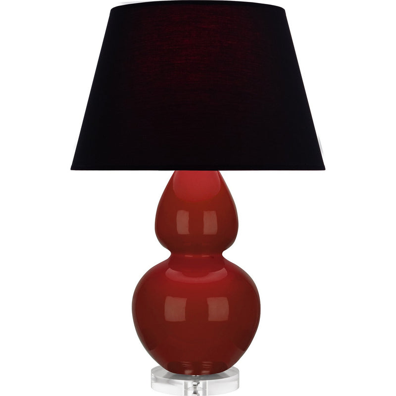 Robert Abbey OX23K One Light Table Lamp, Oxblood Glazed Ceramic w/Lucite