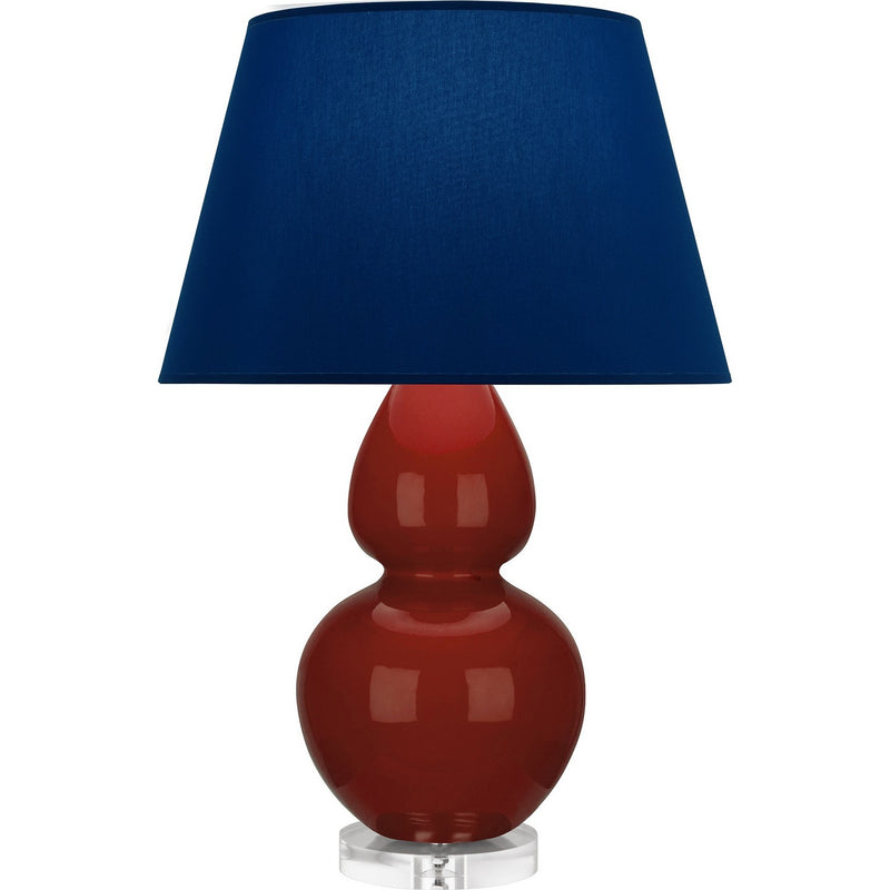 Robert Abbey OX23N One Light Table Lamp, Oxblood Glazed Ceramic w/Lucite