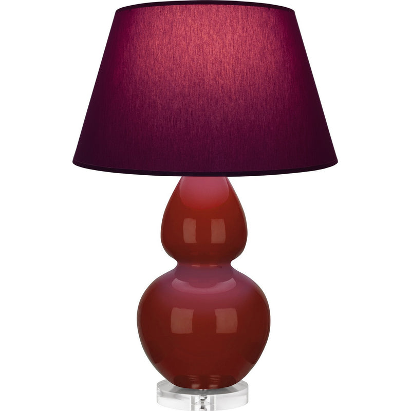 Robert Abbey OX23P One Light Table Lamp, Oxblood Glazed Ceramic w/Lucite
