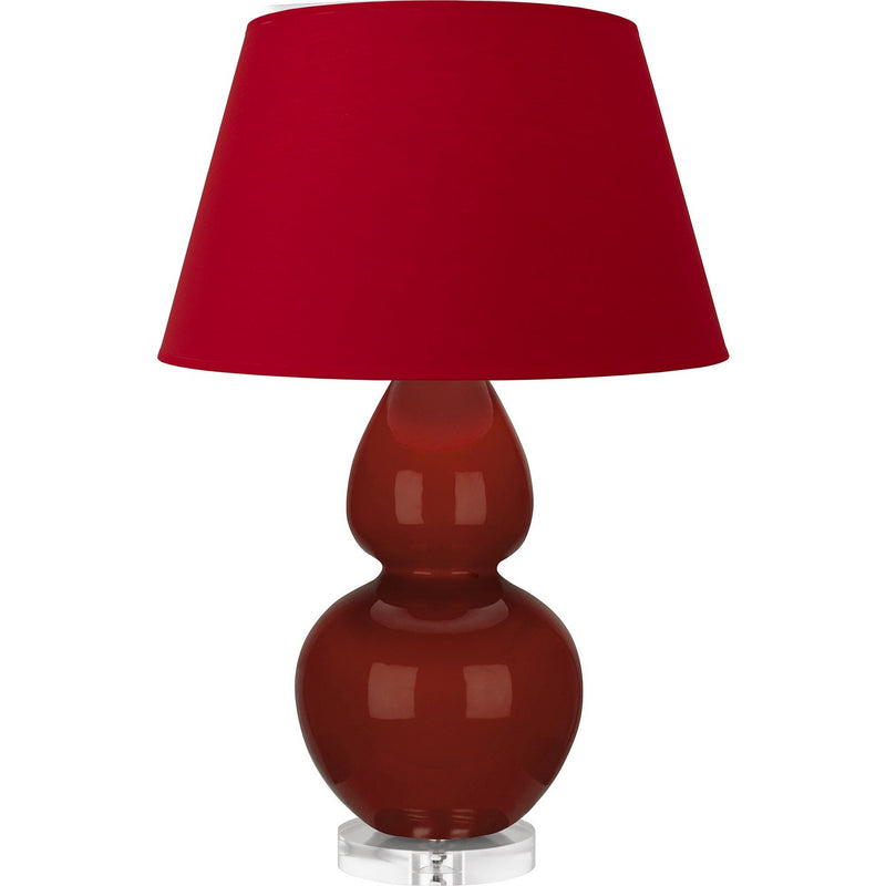 Robert Abbey OX23R One Light Table Lamp, Oxblood Glazed Ceramic w/Lucite