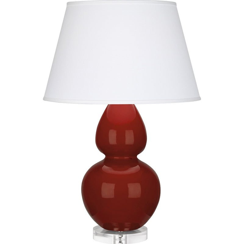 Robert Abbey OX23X One Light Table Lamp, Oxblood Glazed Ceramic w/Lucite