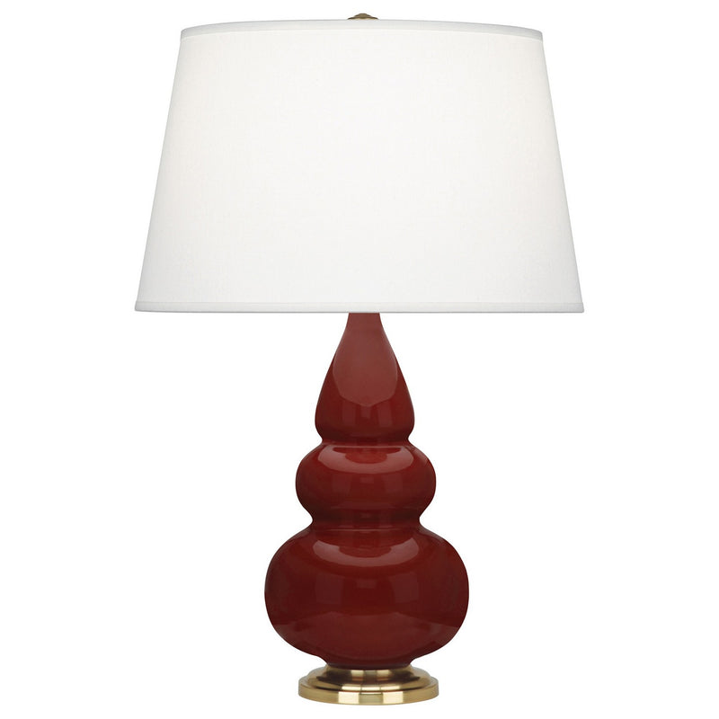 Robert Abbey OX30X One Light Accent Lamp, Oxblood Glazed Ceramic w/Antique Natural Brass