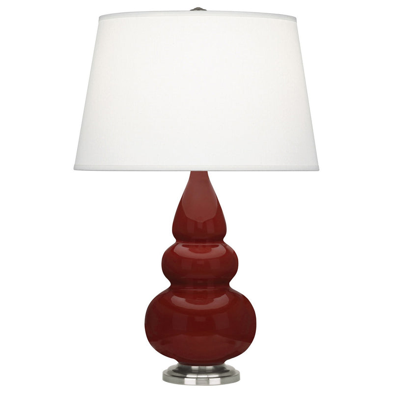 Robert Abbey OX32X One Light Accent Lamp, Oxblood Glazed Ceramic w/Antique Silver