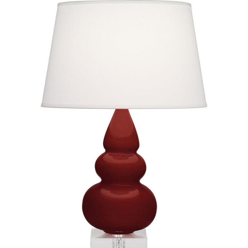 Robert Abbey OX33X One Light Accent Lamp, Oxblood Glazed Ceramic w/Lucite