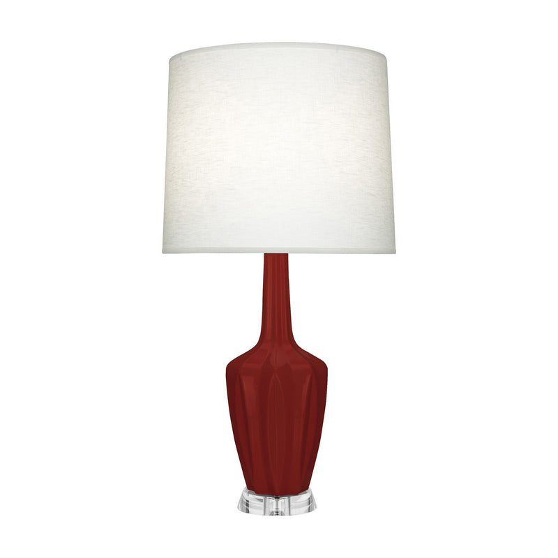 Robert Abbey OX35 One Light Accent Lamp, Oxblood Glazed Ceramic w/Polished Nickel