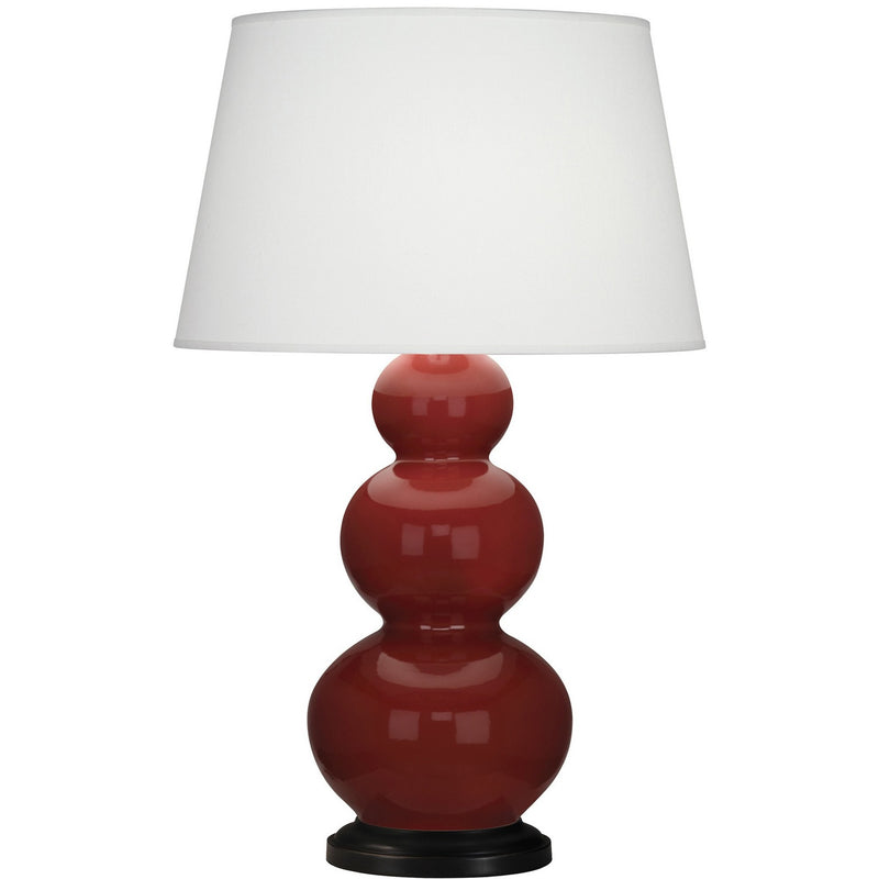 Robert Abbey OX41X One Light Table Lamp, Oxblood Glazed Ceramic w/Deep Patina Bronze