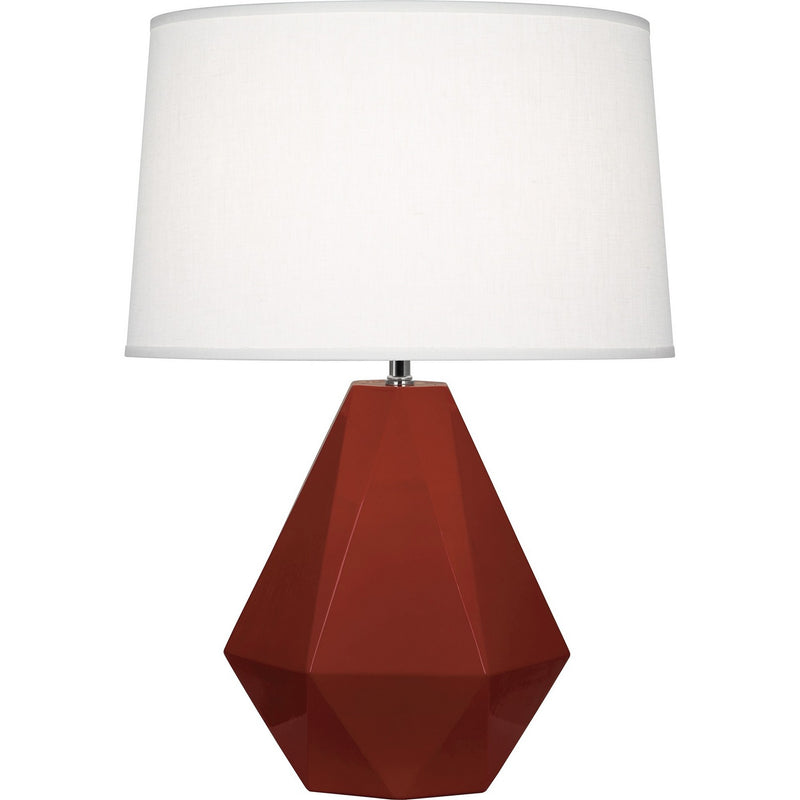 Robert Abbey OX930 One Light Table Lamp, Oxblood Glazed Ceramic w/Polished Nickel