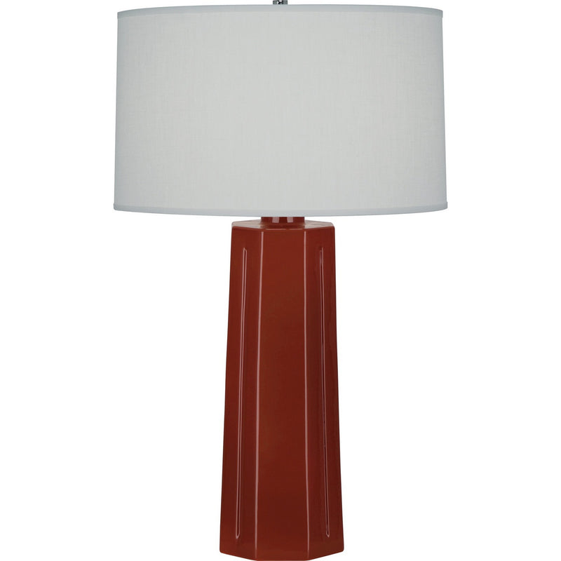 Robert Abbey OX960 One Light Table Lamp, Oxblood Glazed Ceramic