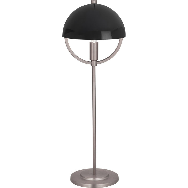 Robert Abbey P600BLK One Light Table Lamp, Pewter w/Piano Black Painted