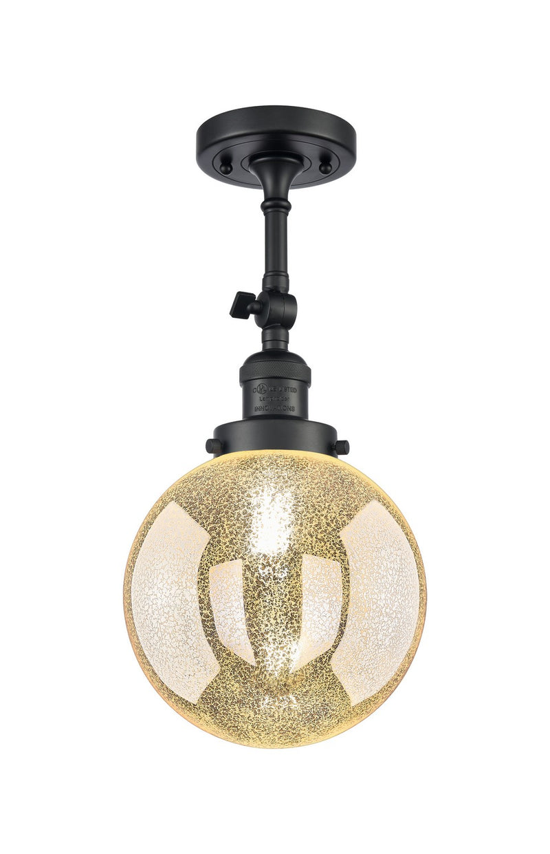 Innovations 203-BK-G208-8 One Light Wall Sconce, Matte Black