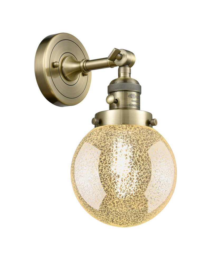 Innovations 203SW-AB-G208-6 One Light Wall Sconce, Antique Brass