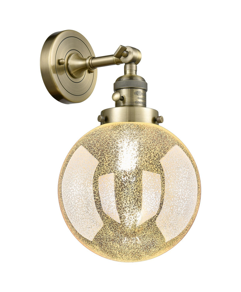 Innovations 203SW-AB-G208-8 One Light Wall Sconce, Antique Brass